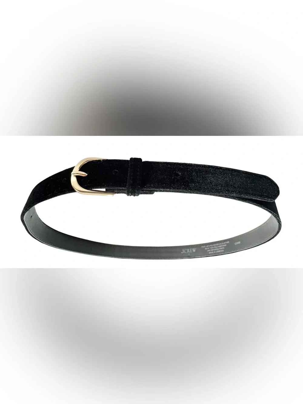 J. Crew Factory Black Velvet Belt Size L/XL NWOT